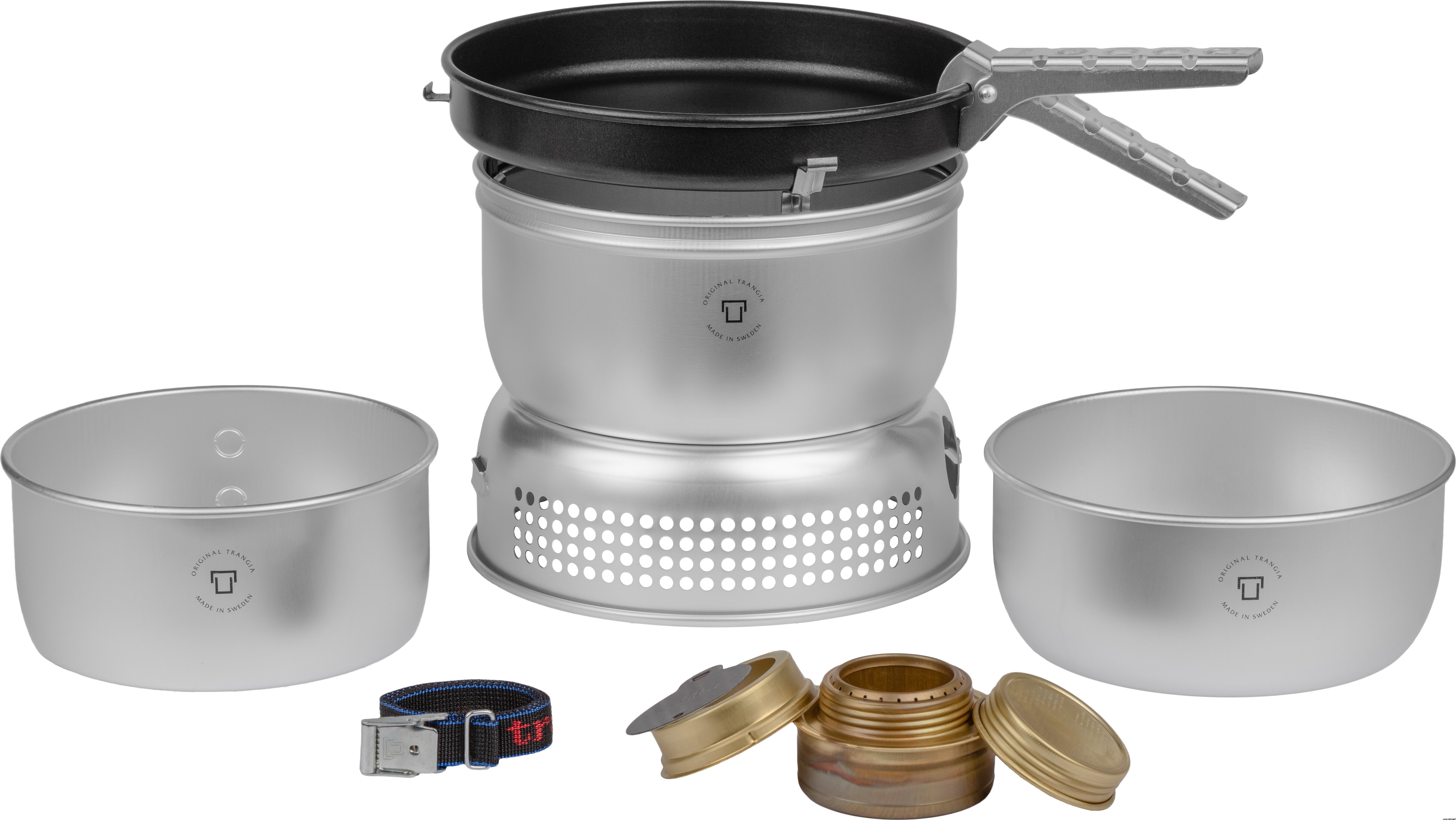 Trangia Stove 25-3, 2 saucepans (Ultra Light Aluminium) and frypan (non-stick)