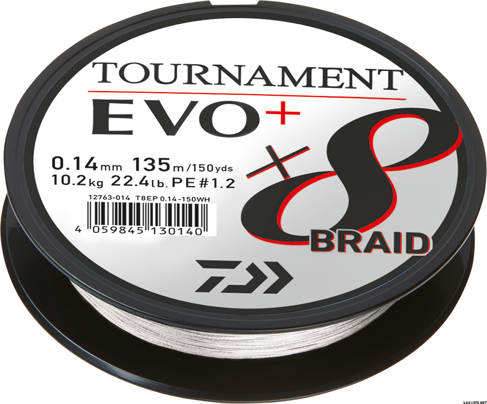 Daiwa Tournament 8 Braid EVO 135m chartreuse braided fishing line 