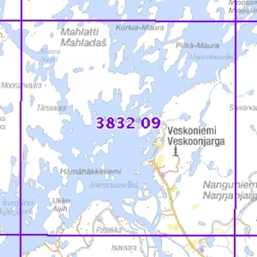 veskoniemi kartta Veskoniemi 62/68, taitettu, 3832 09 Topogr kartta | Varuste. veskoniemi kartta