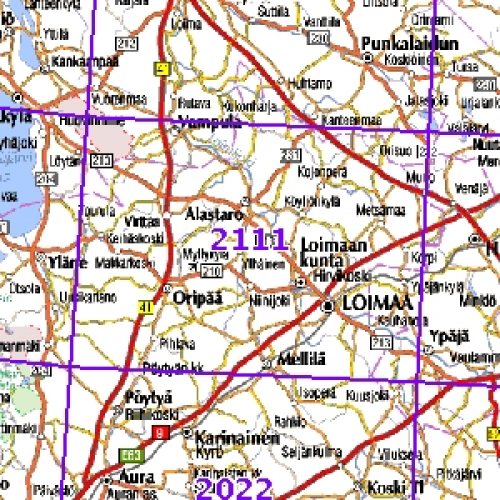 kuusjoki kartta Loimaa 98 99/00, SK, taitettu, 2111 Topografinen kartta | Varuste  kuusjoki kartta