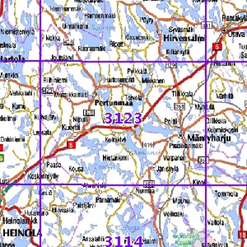 topografinen kartta Mäntyharju 96/97, SK, taitettu, 3123 Topografinen kartta | Varuste  topografinen kartta