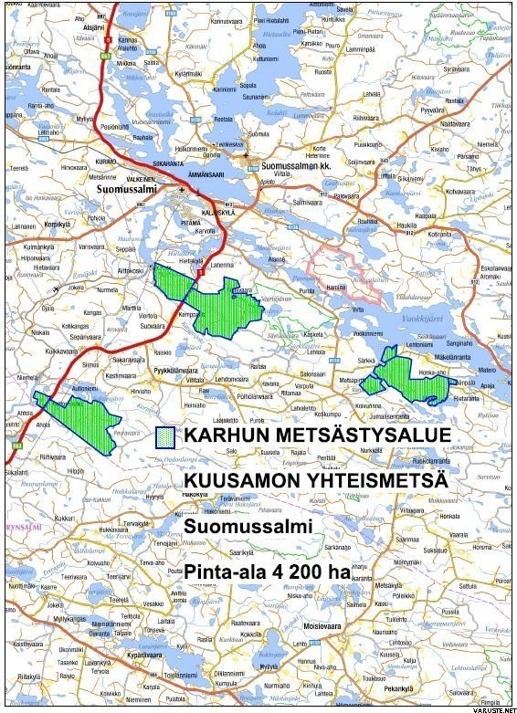 kuusamon yhteismetsä kartta Kuusamon yhteismetsä Bear hunting season license | Varuste.English kuusamon yhteismetsä kartta