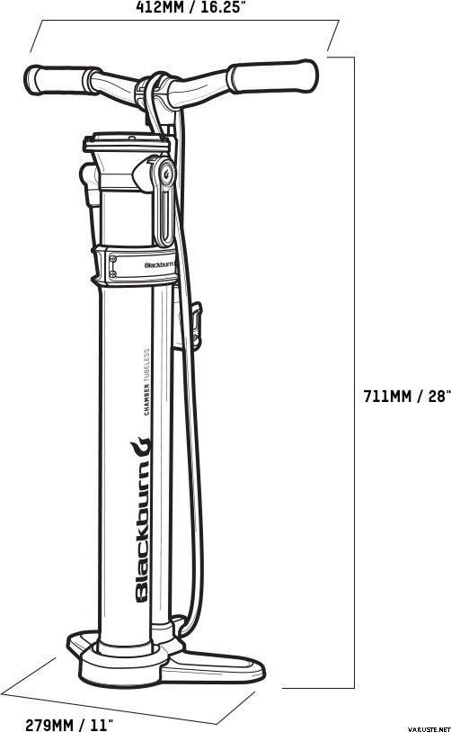 Blackburn Chamber Tubeless Floor Pump Bicycle Pumps English